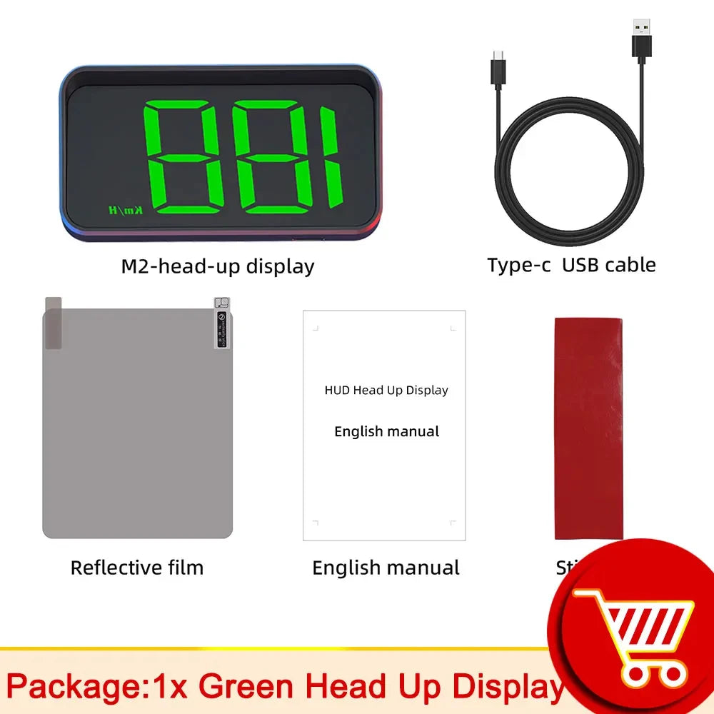 GPS digital speedometer windshield display