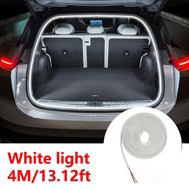 Auto-sensing LED trunk light strip, wire-free, high brightness.