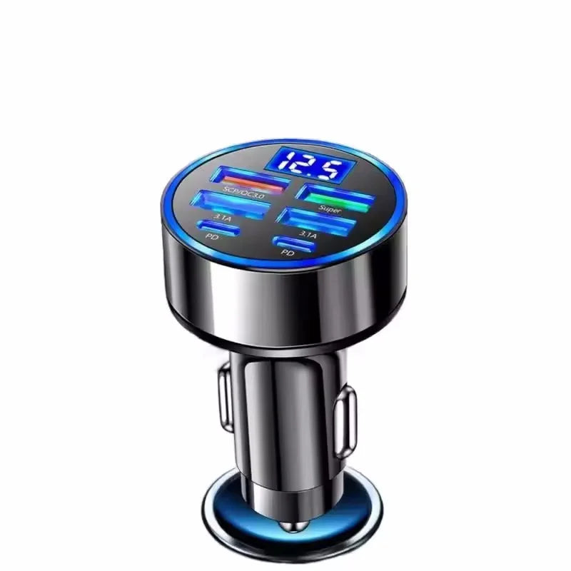 350W PD/QC car charger, USB-C fast charge.