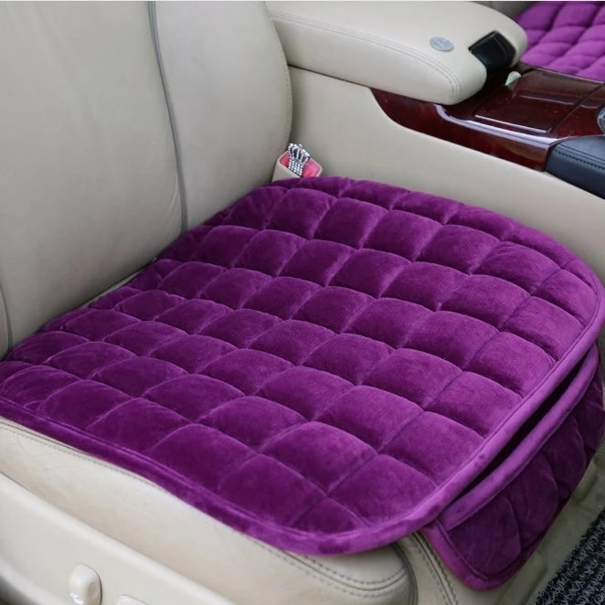 Universal anti-slip, breathable winter car seat cushion for front seats.