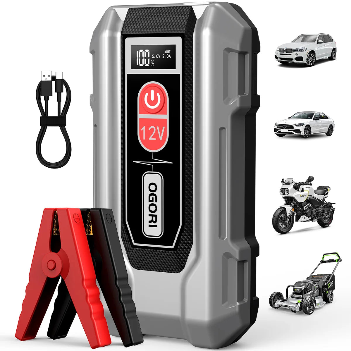 12V Jump Starter Power Bank – portable car battery booster & fast charger