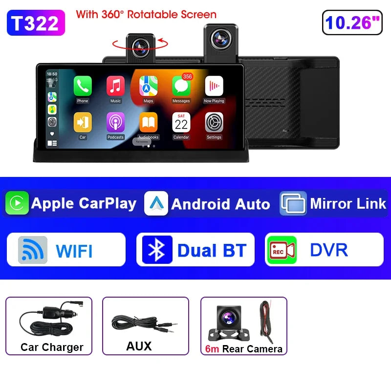 4K dash cam, 10.26", CarPlay/Android Auto.
