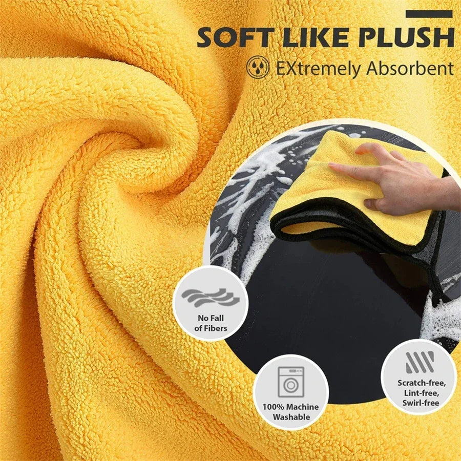 Microfiber Cleaning Towels – soft, quick-dry cloths for car windows & mirrors (30×60 cm)