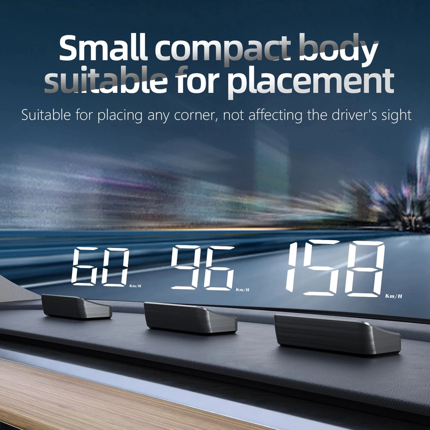 GPS digital speedometer windshield display
