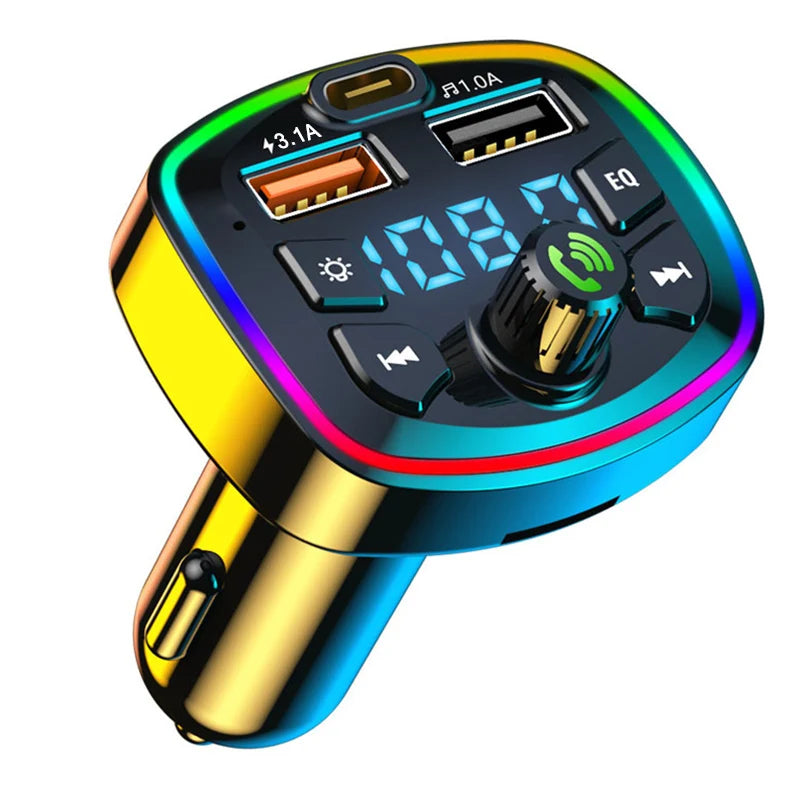 Bluetooth FM transmitter, USB charger.