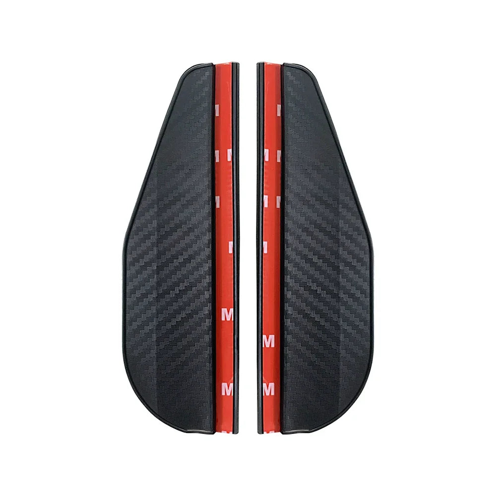 2pcs mirror rain visors, carbon fiber, anti-rain, clear view.