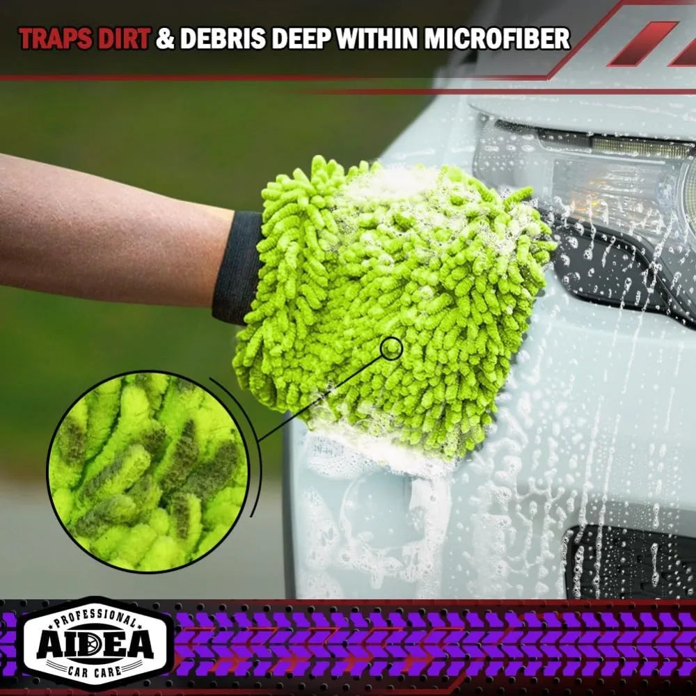 Microfiber Wash Gloves – scratch-free car & bike cleaning (1–2 pcs)