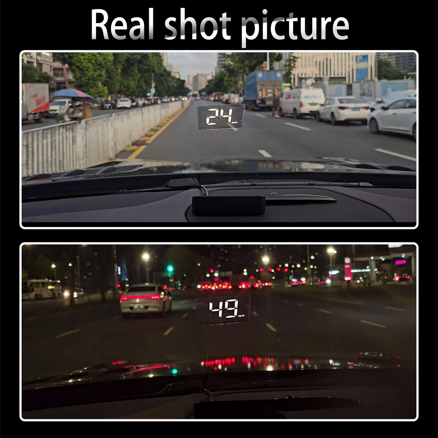 GPS digital speedometer windshield display