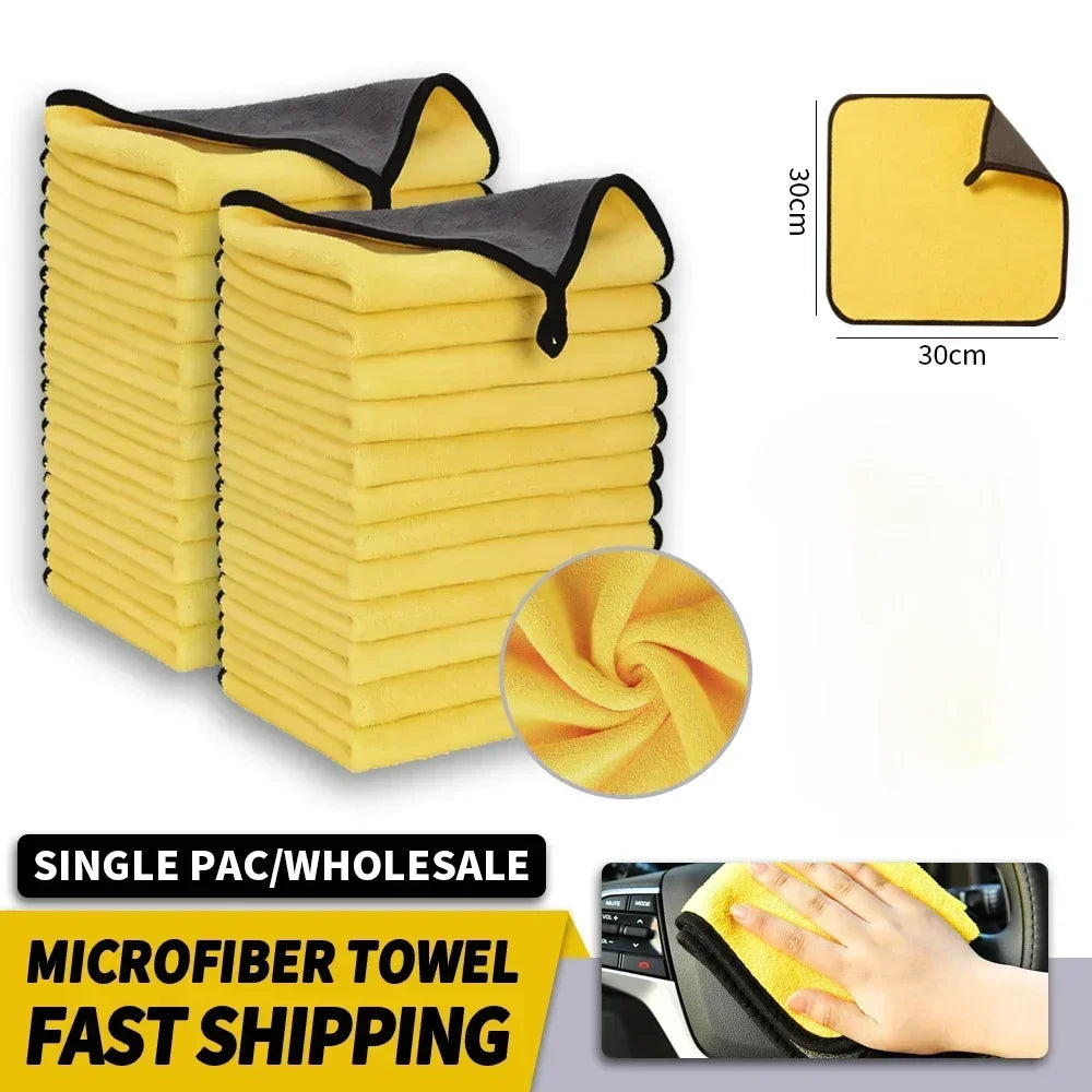 Microfiber Cleaning Towels – soft, quick-dry cloths for car windows & mirrors (30×60 cm)