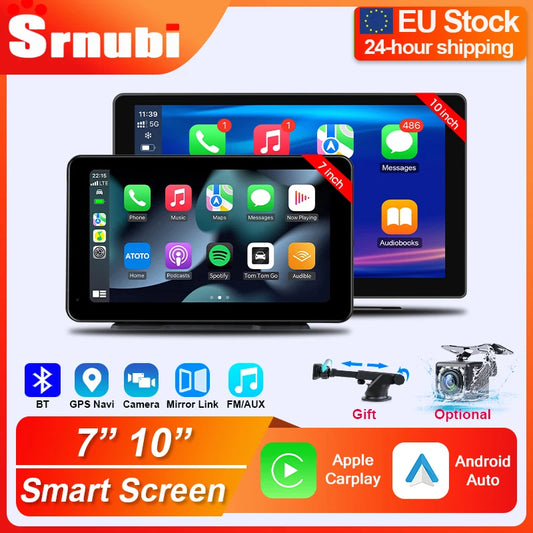 7–10" wireless CarPlay/Android Auto touchscreen car display.