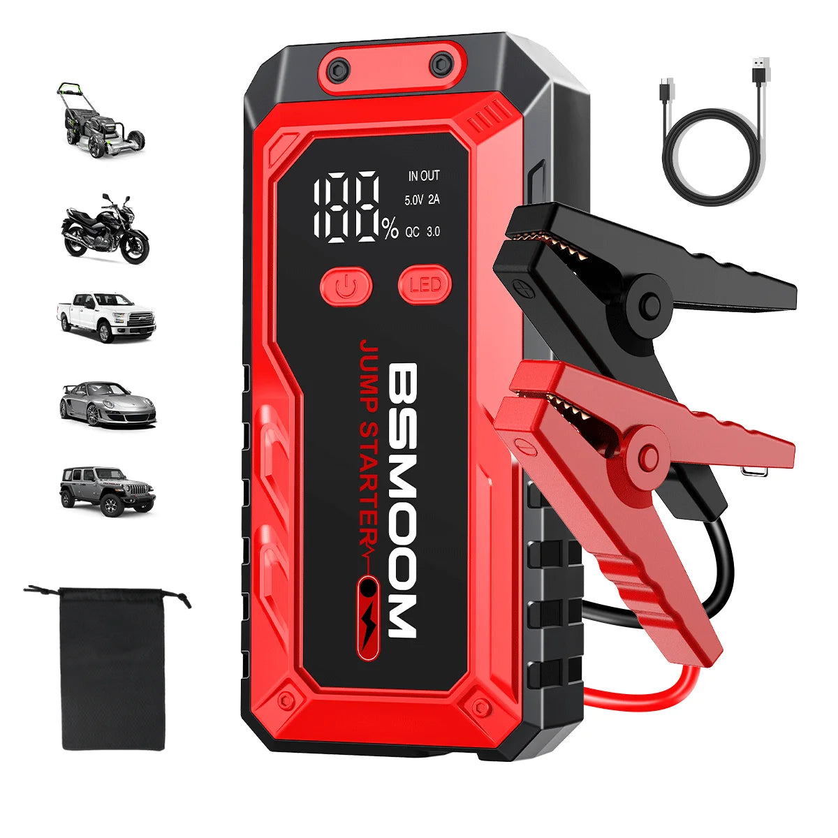 12V Jump Starter Power Bank – portable car battery booster & fast charger