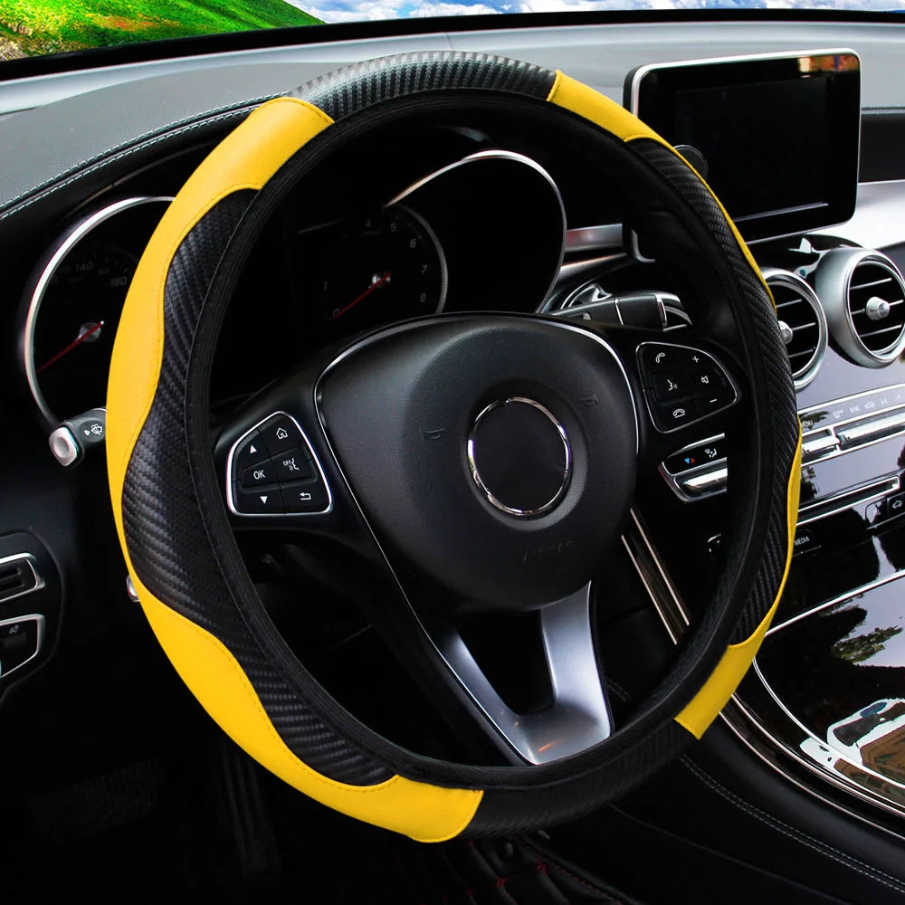 Carbon Fiber PU Steering Wheel Cover