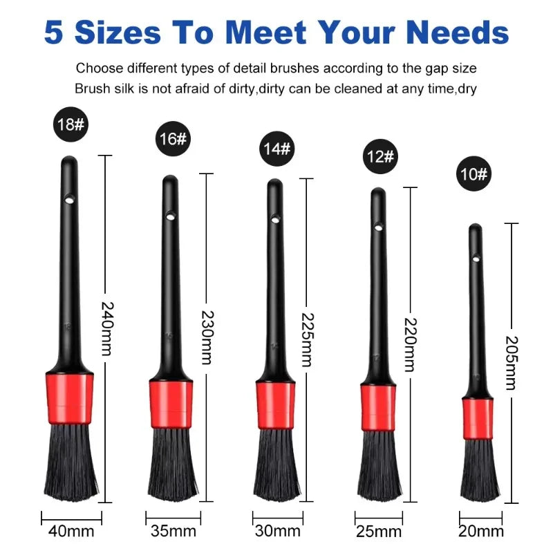 5-Piece Car Detailing Brush Kit