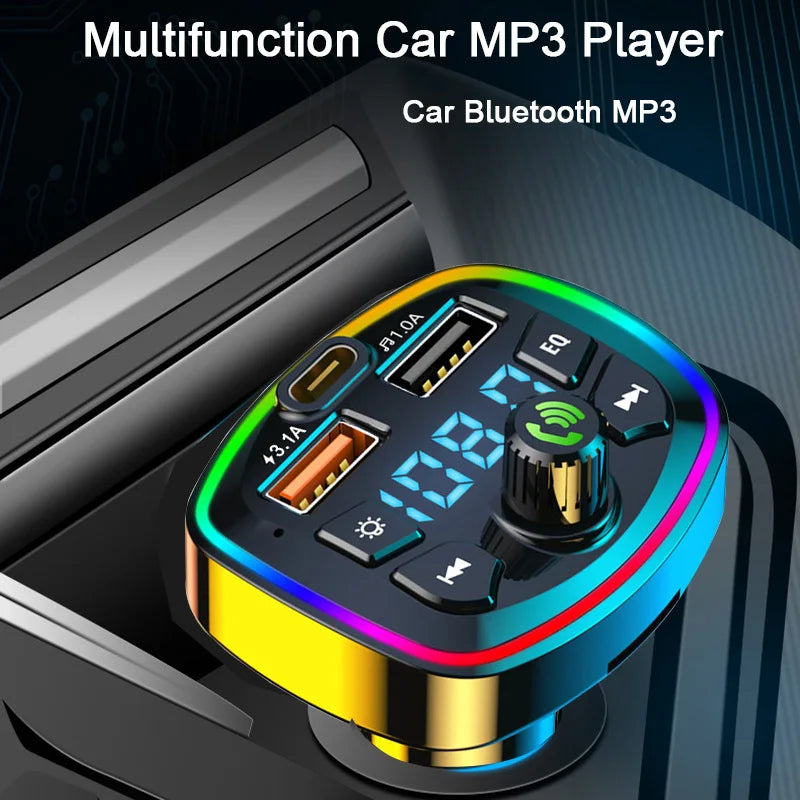 Bluetooth FM transmitter, USB charger.