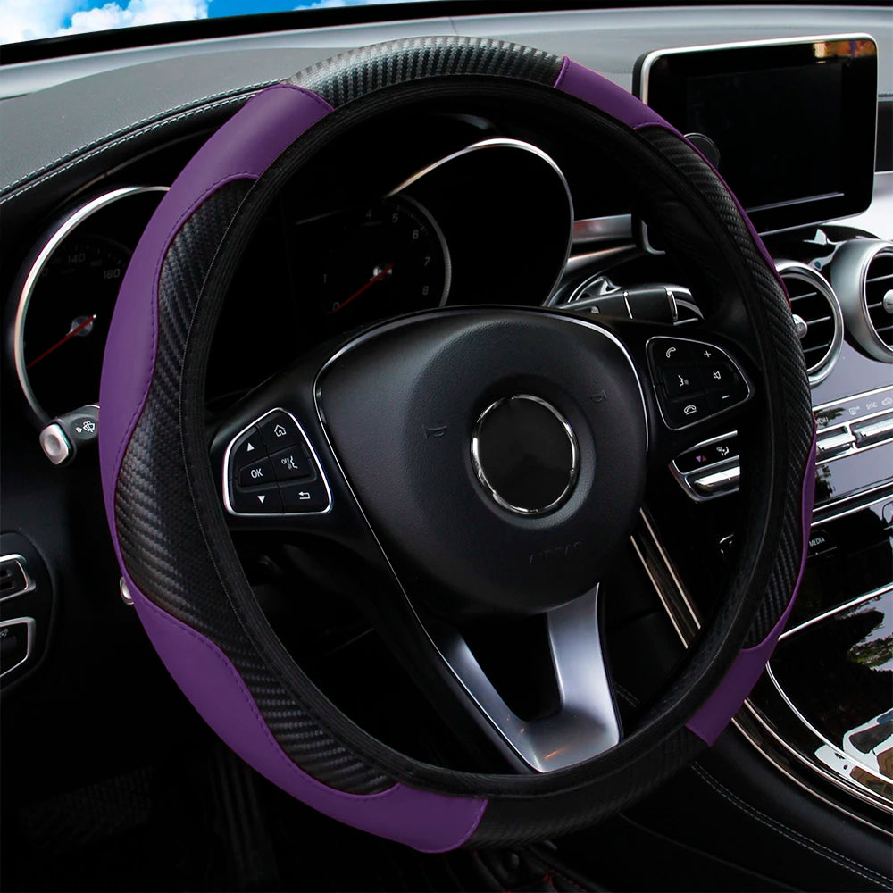 Carbon Fiber PU Steering Wheel Cover