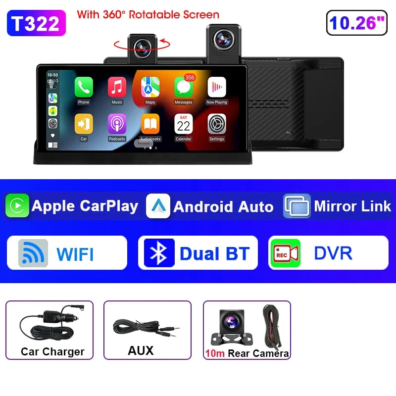 4K dash cam, 10.26", CarPlay/Android Auto.