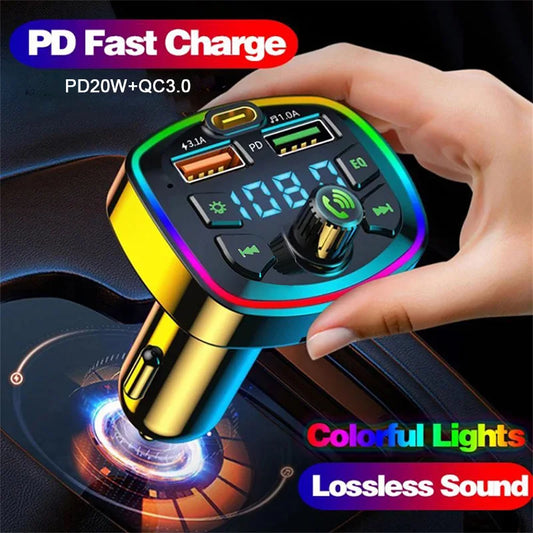 Bluetooth FM transmitter, USB charger.