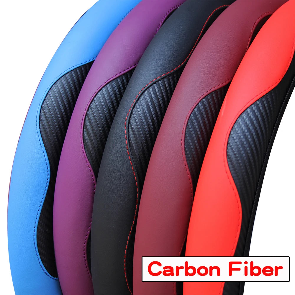 Carbon Fiber PU Steering Wheel Cover