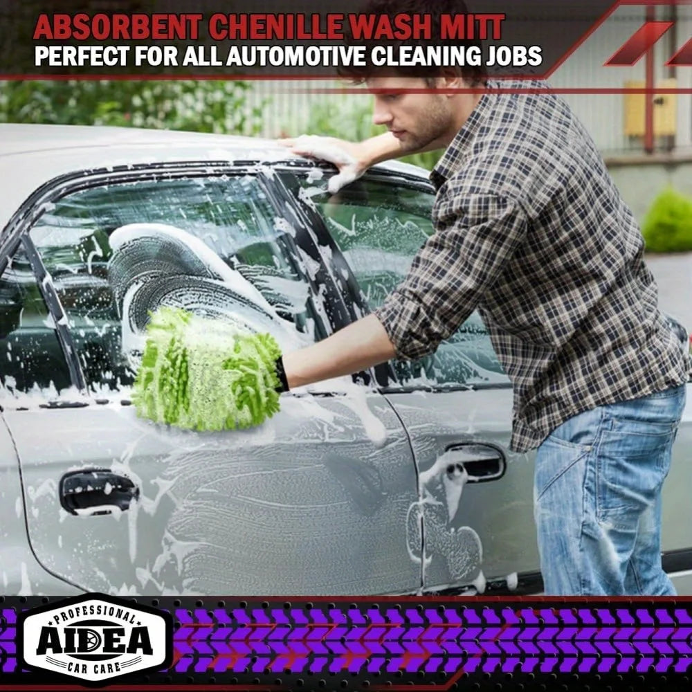 Microfiber Wash Gloves – scratch-free car & bike cleaning (1–2 pcs)