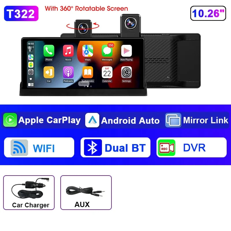 4K dash cam, 10.26", CarPlay/Android Auto.