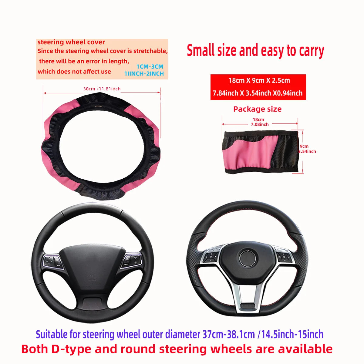 Carbon Fiber PU Steering Wheel Cover
