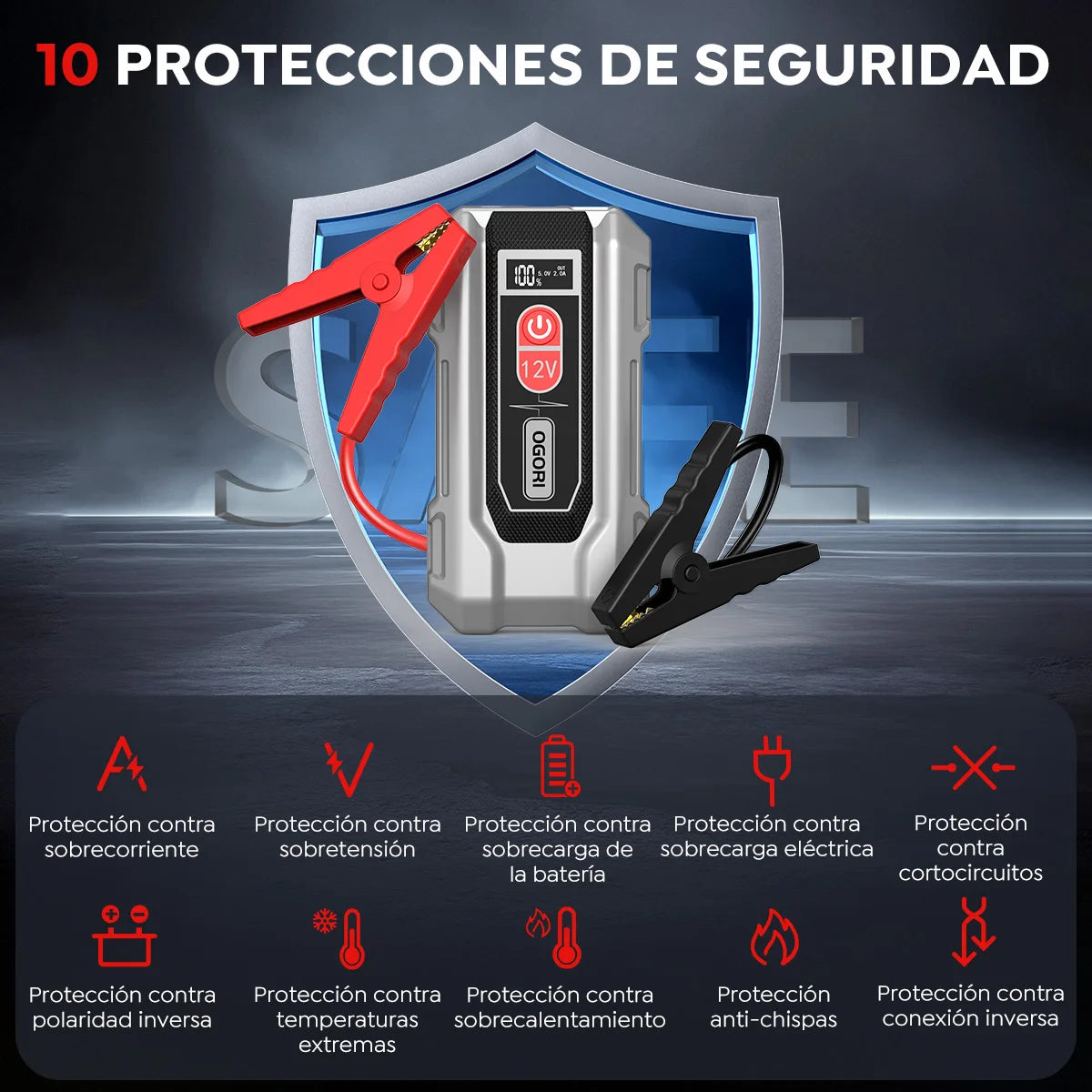 12V Jump Starter Power Bank – portable car battery booster & fast charger