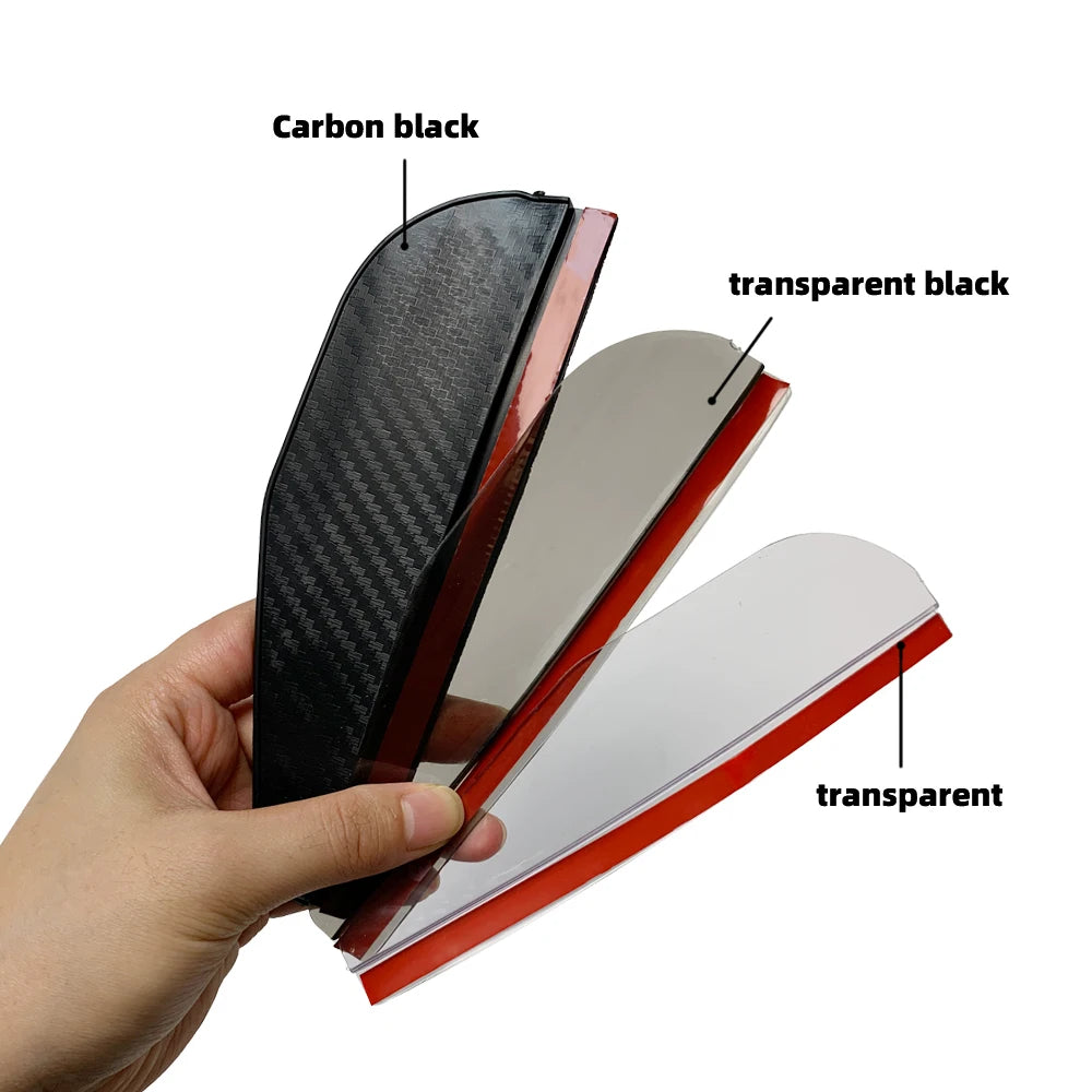 2pcs mirror rain visors, carbon fiber, anti-rain, clear view.