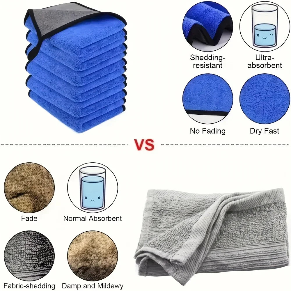 Microfiber Cleaning Towels – soft, quick-dry cloths for car windows & mirrors (30×60 cm)