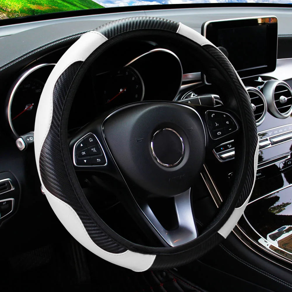 Carbon Fiber PU Steering Wheel Cover