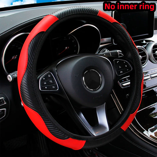 Carbon Fiber PU Steering Wheel Cover